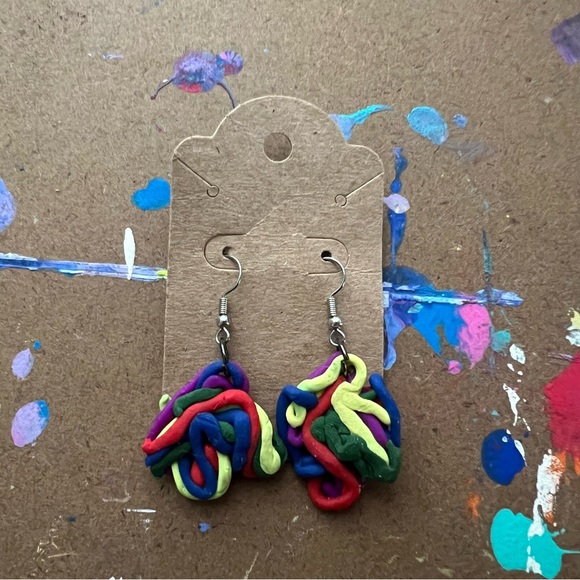 Funky Swirl Balls Earrings - Picture 1 of 5